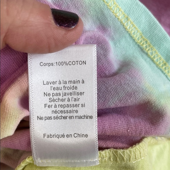 NWT All in Favor Pastel Tie-Dye Crewneck Long Sleeve Cropped Top M - Picture 8 of 10